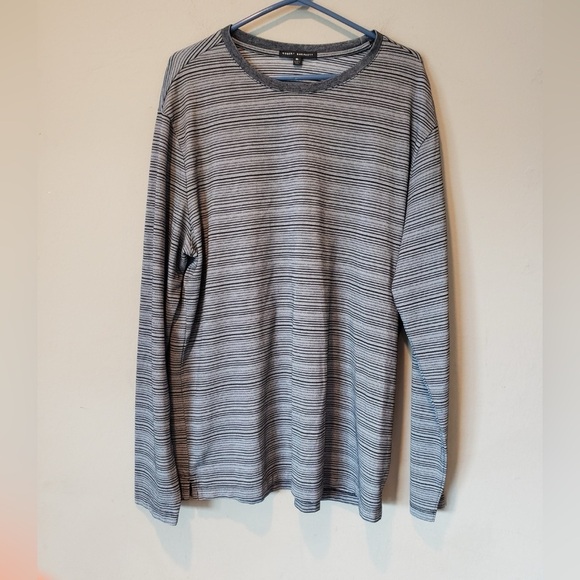 Robert Barakett Other - Robert Barakett Black and White Striped Long Sleeve Shirt